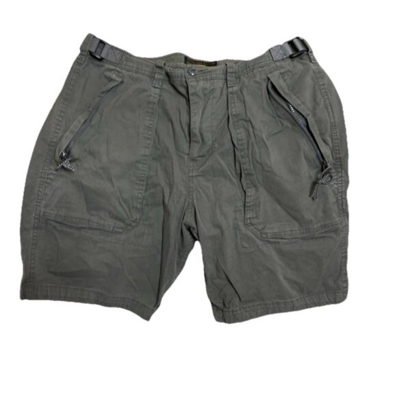Abercrombie & Fitch Shorts Mens 33 Khaki Utility Adjustable Waist Hiking Pockets - Picture 1 of 4